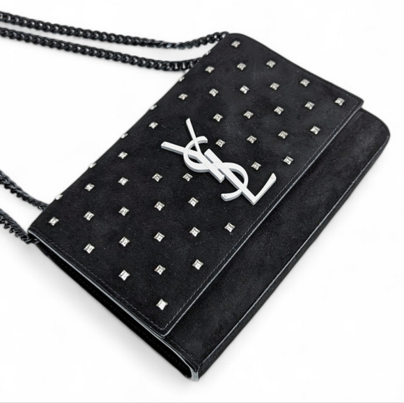 ✨️💎Authentic Saint Laurent Kate Crystal Embellished Suede & Leather Bag - Picture 10 of 16